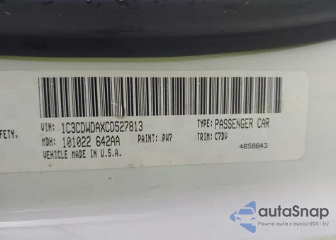 2012 Dodge Caliber Sxt z USA, uszkodzony, nr VIN 1C3CDWDAXCD527813